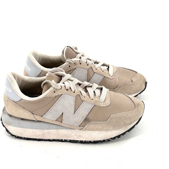New Balance 237 v1 Womens Sneakers 6 Driftwood Tan Gray White Cream - Picture 4 of 7